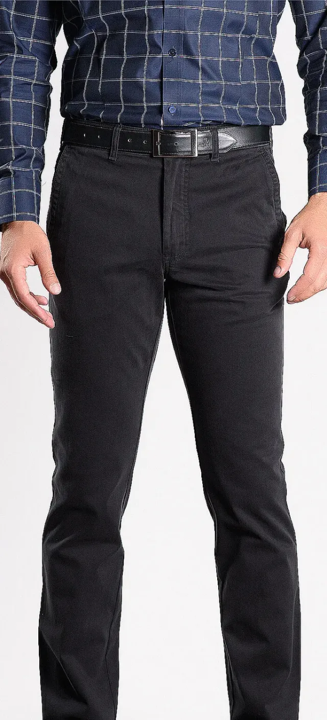 Alain Delon pantaloni neri cotone elasticizzato