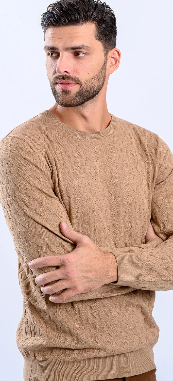 Alain Delon maglione beige cotone slim fit