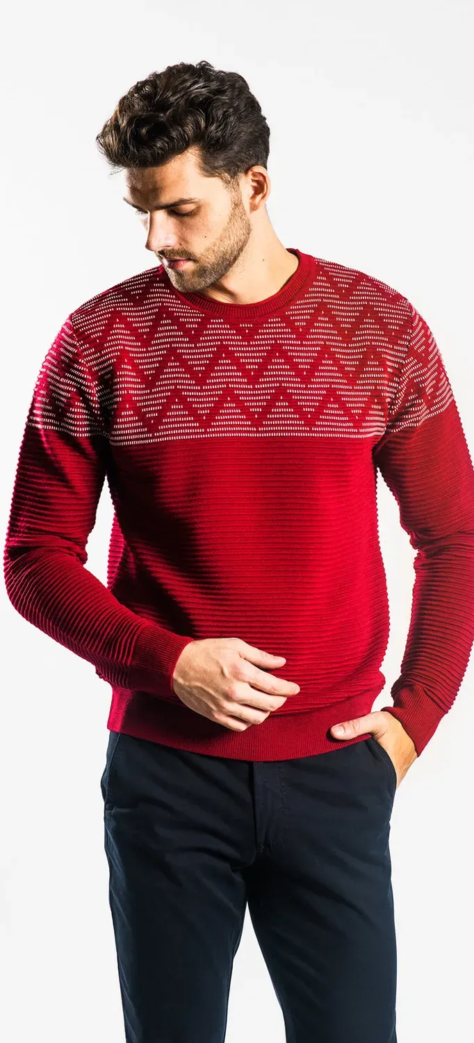 Alain Delon maglione bordeaux fantasia merino slim