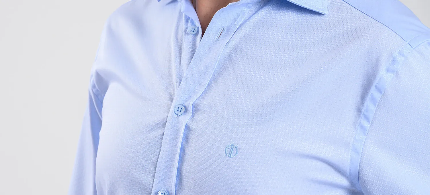 Alain Delon Extra Slim Fit camicia azzurra 40 cotone