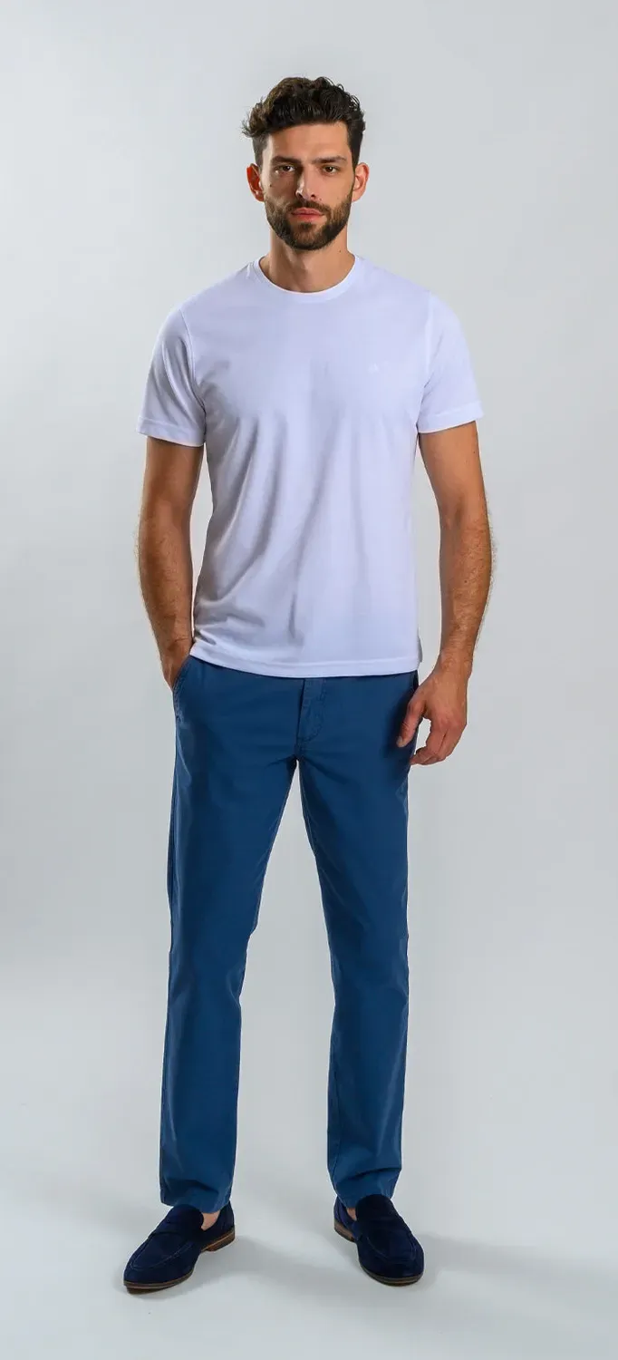 Alain Delon t-shirt bianca slim in micropima