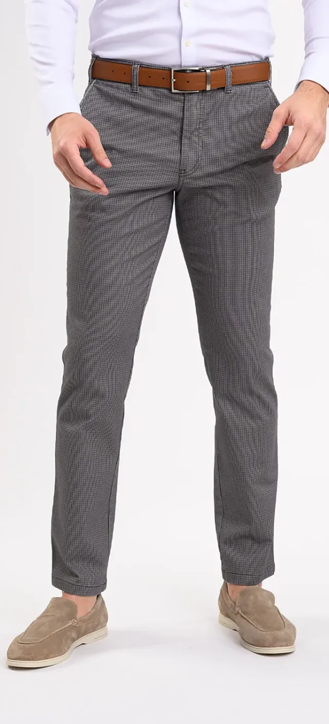 Alain Delon Pantaloni Uomo Grigio-Marrone Gallo