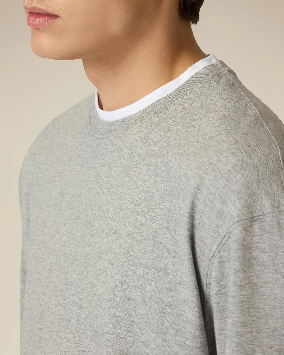 Lardini t-shirt manica lunga grigia jersey cotone