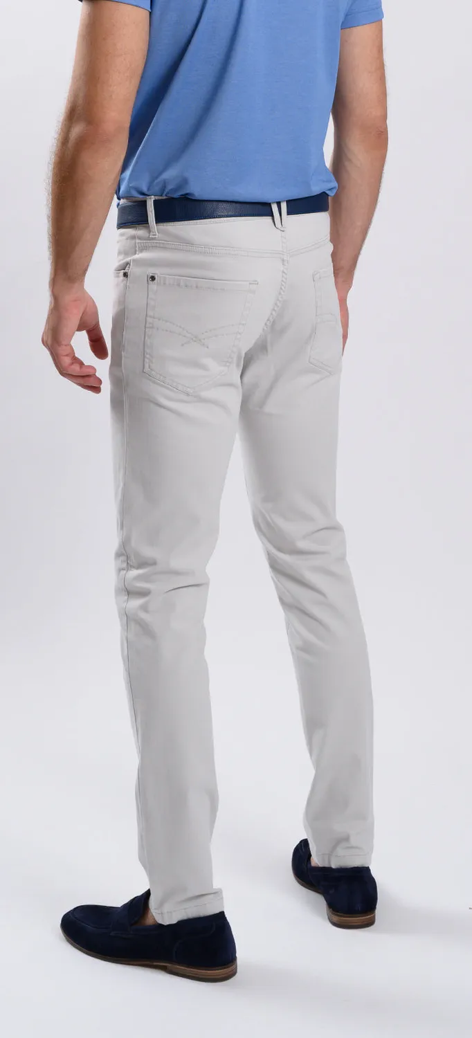 Alain Delon pantalone casual grigio slim cotone
