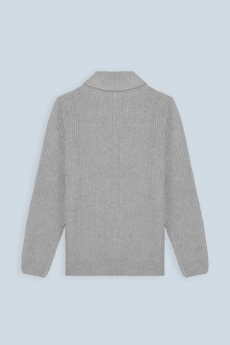 Sonny Bono Cardigan Collo Sciallato Bottoni Grigio
