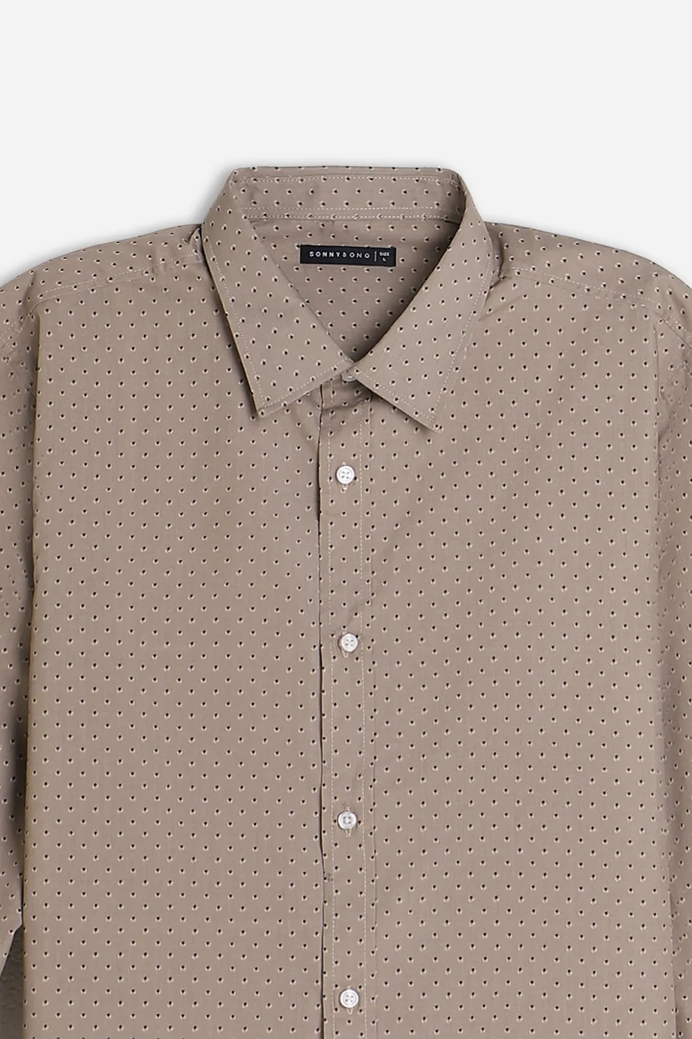 Sonny Bono Camicia Microfantasia Tortora slim