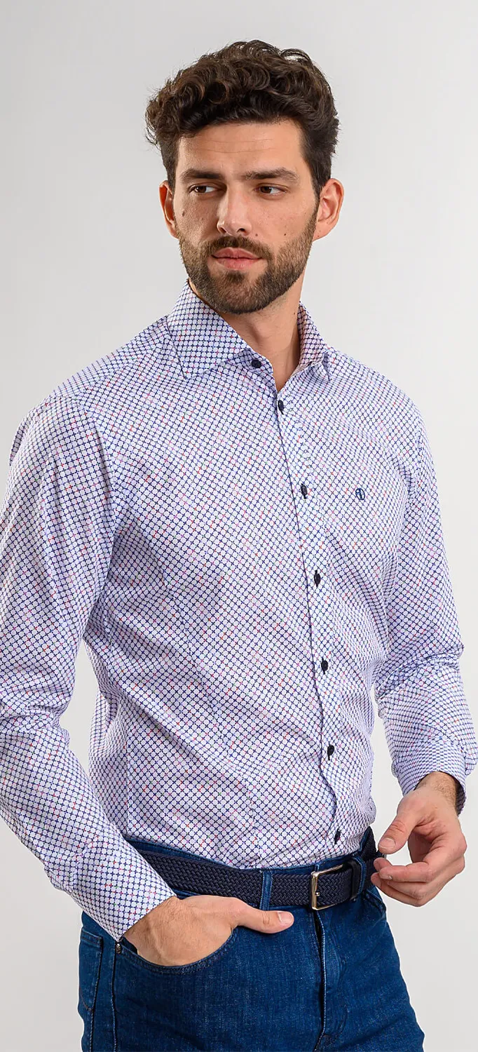 Alain Delon camicia bianca extra slim croci taglia 43