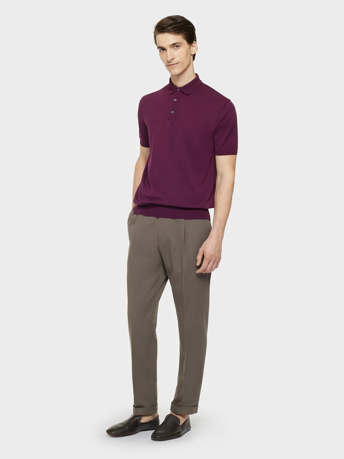 Caruso pantalone carrot-fit marrone cotone