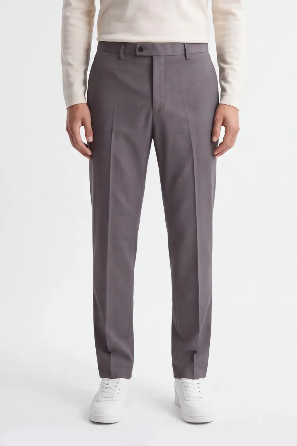 Sonny Bono pantalone da abito tortora elasticizzato