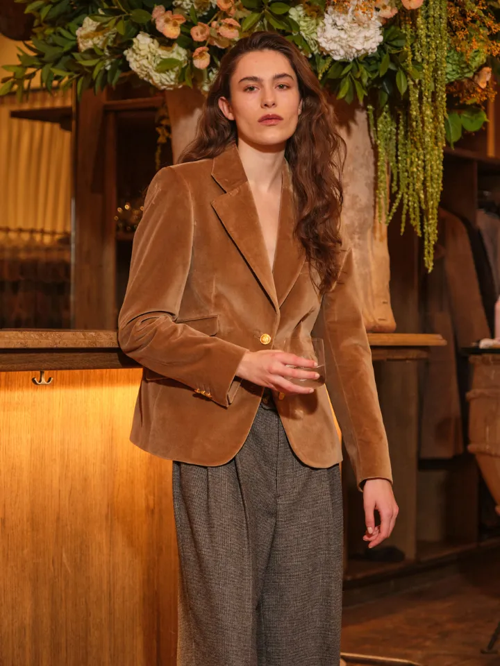 Sand Remi B blazer velluto cammello donna