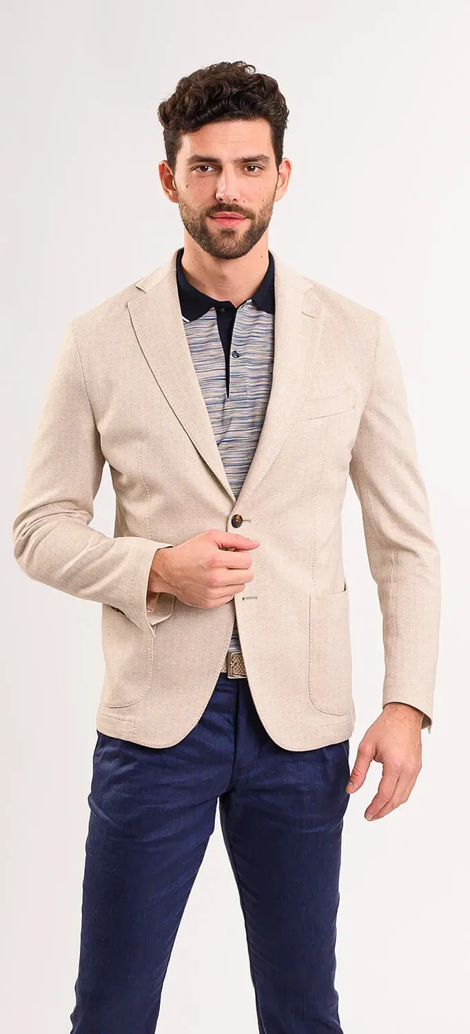 Alain Delon giacca beige estiva sfoderata cotone