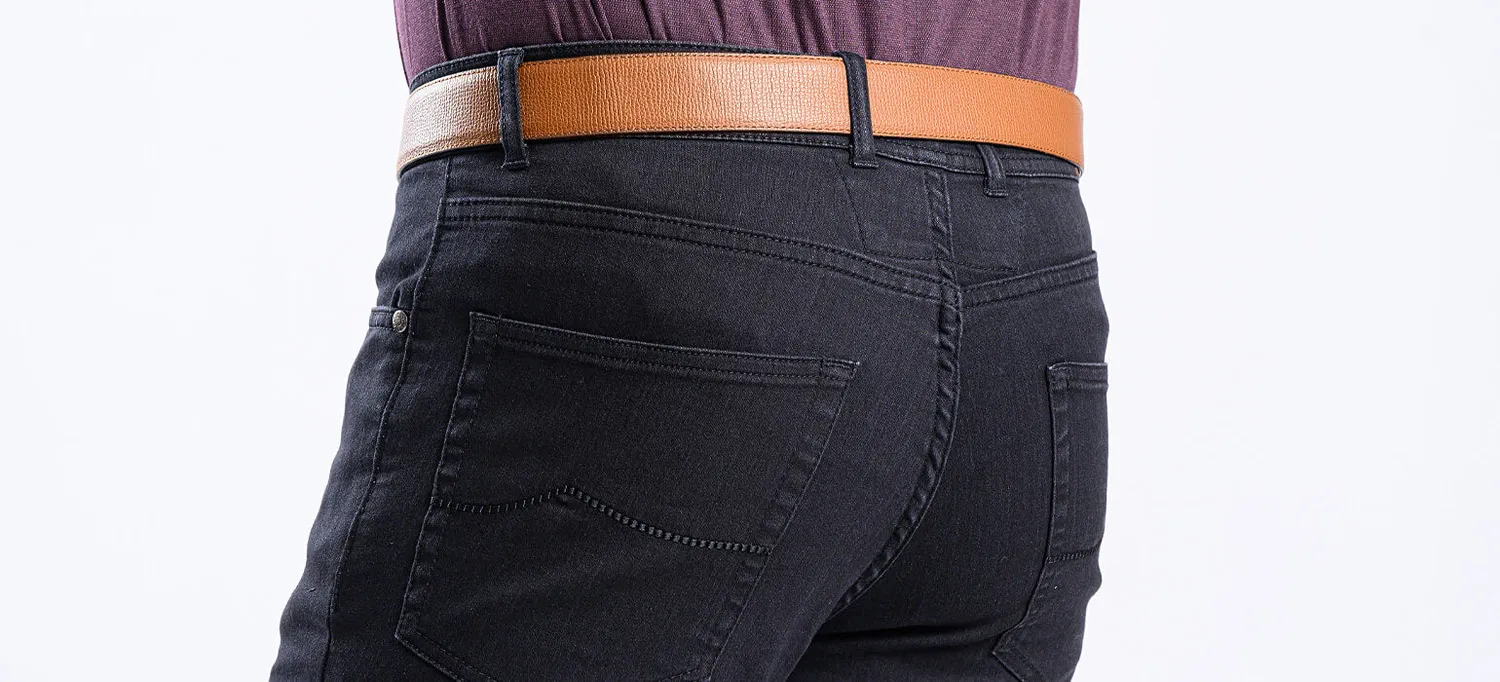 Alain Delon jeans slim neri effetto slavato elasticizzati