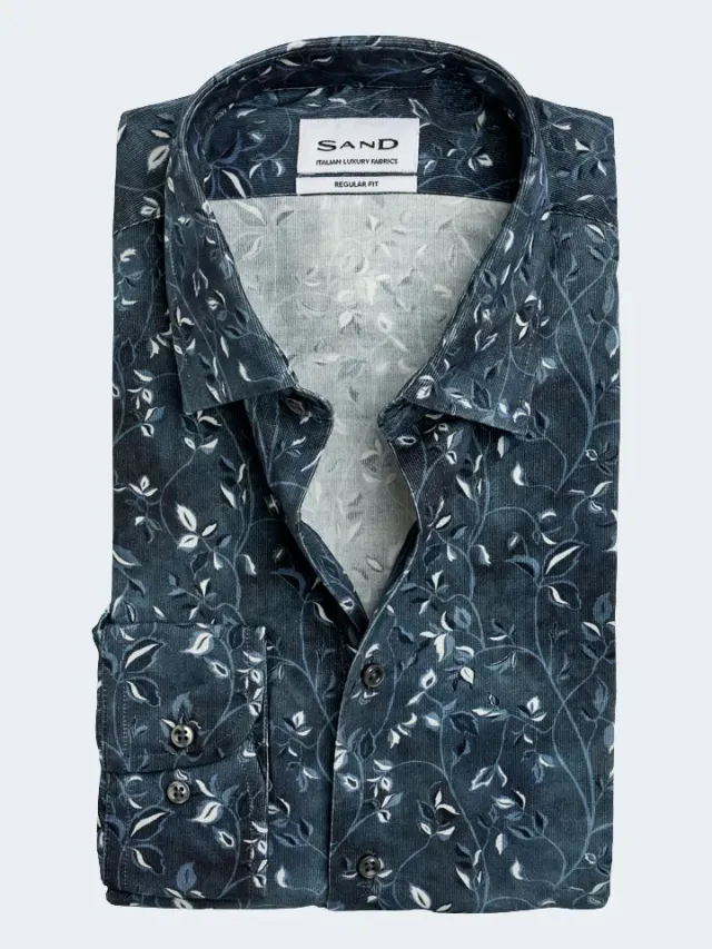 Sand Menswear 8398 State camicia velluto fantasia regular
