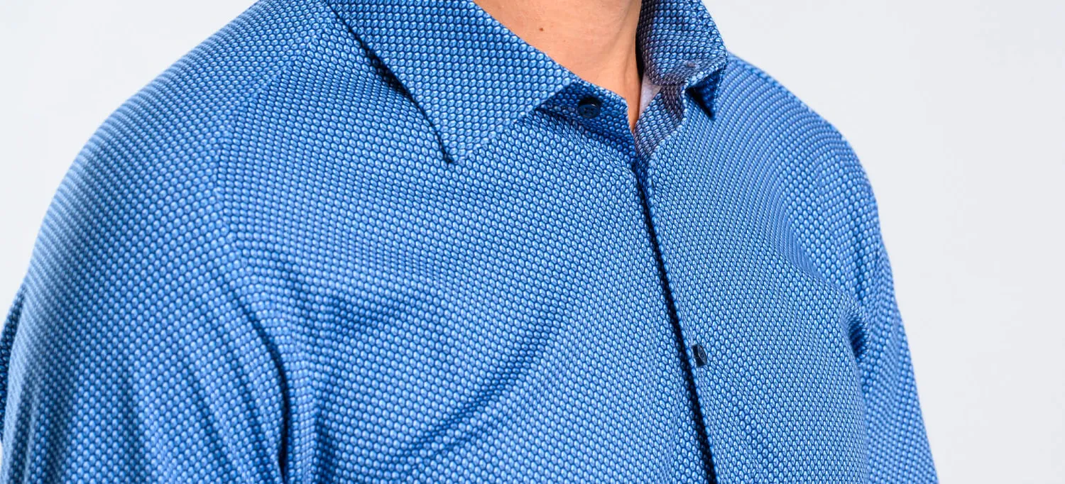 Alain Delon camicia blu quadri Extra Slim XL stretch anti-stiro