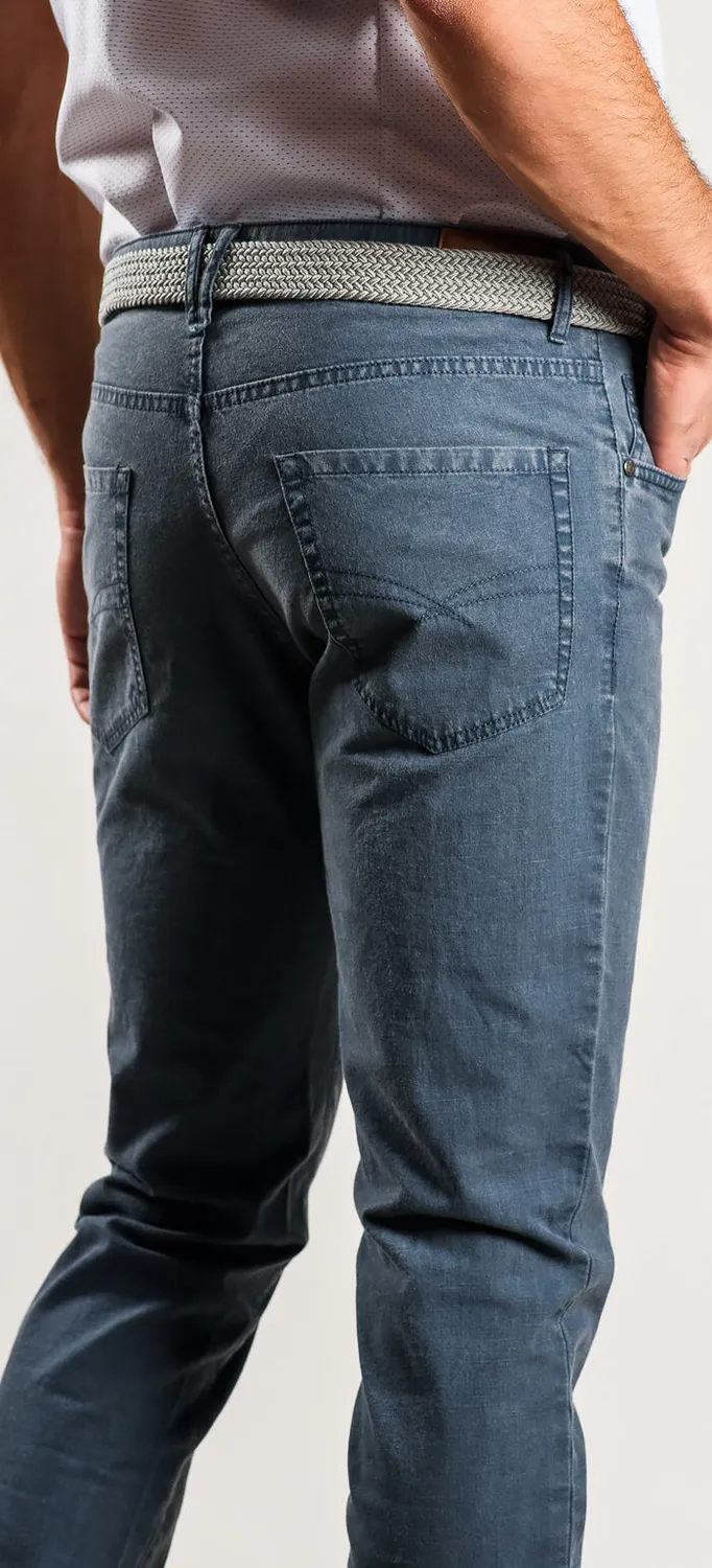 Alain Delon jeans grigi slim fit elastici cotone