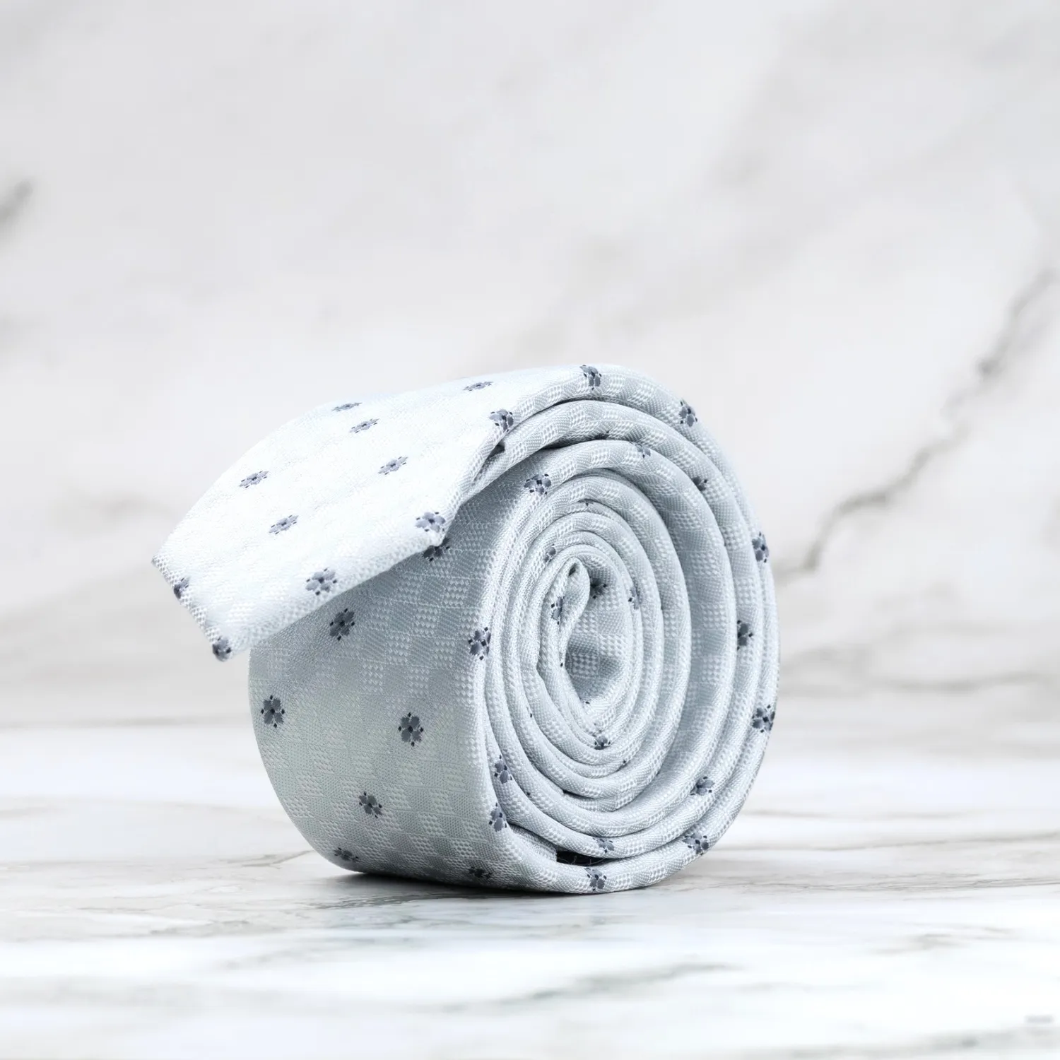 Sarti Toscani cravatta jacquard grigio perla seta 155 cm