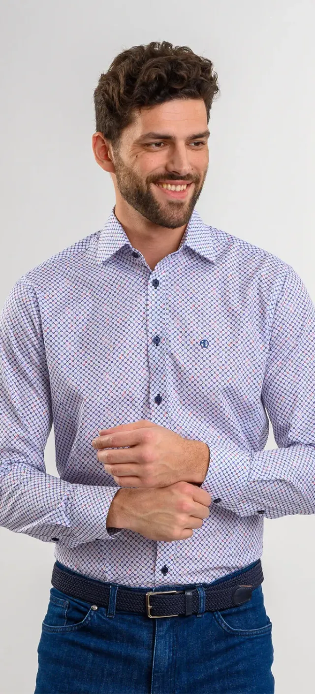 Alain Delon camicia bianca extra slim croci taglia 43