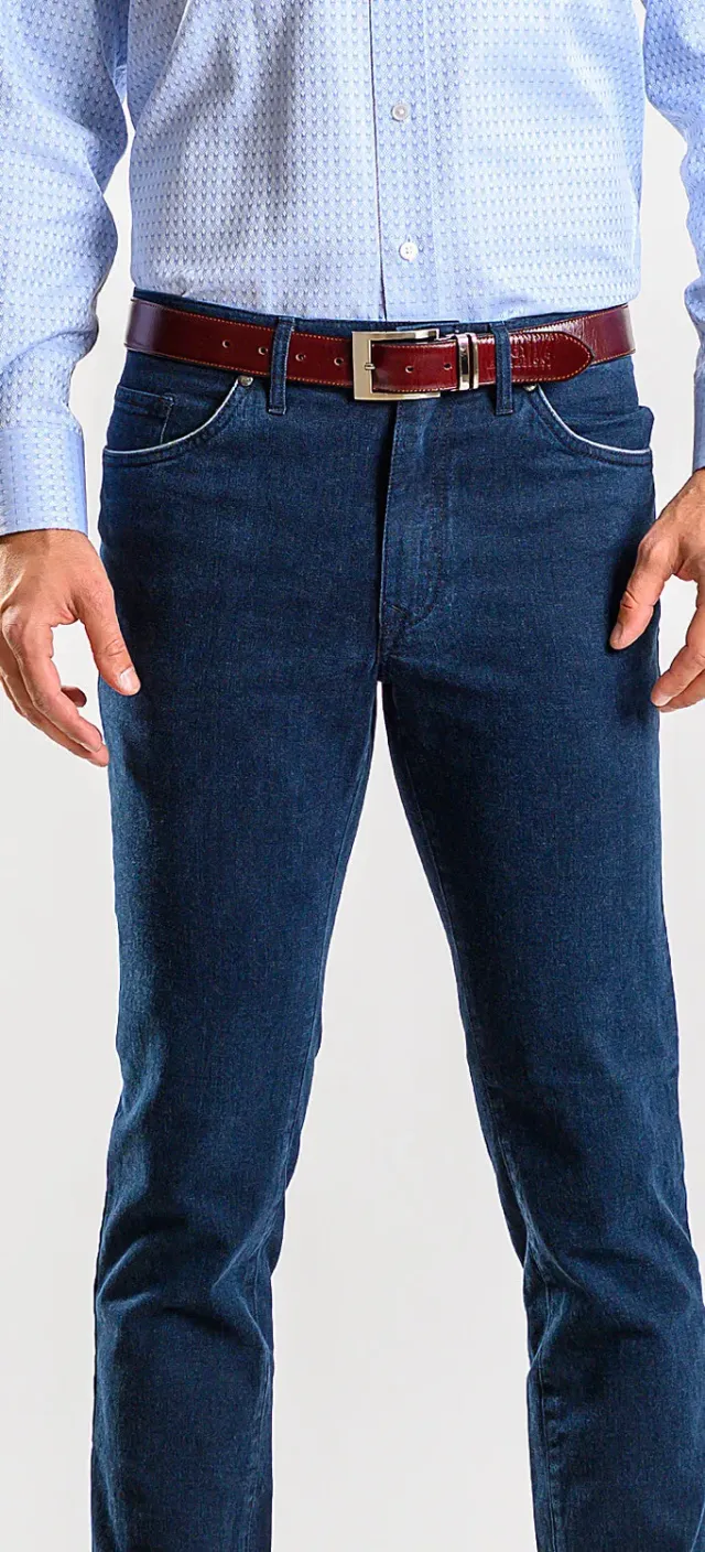 Alain Delon jeans slim blu scuro elasticizzato
