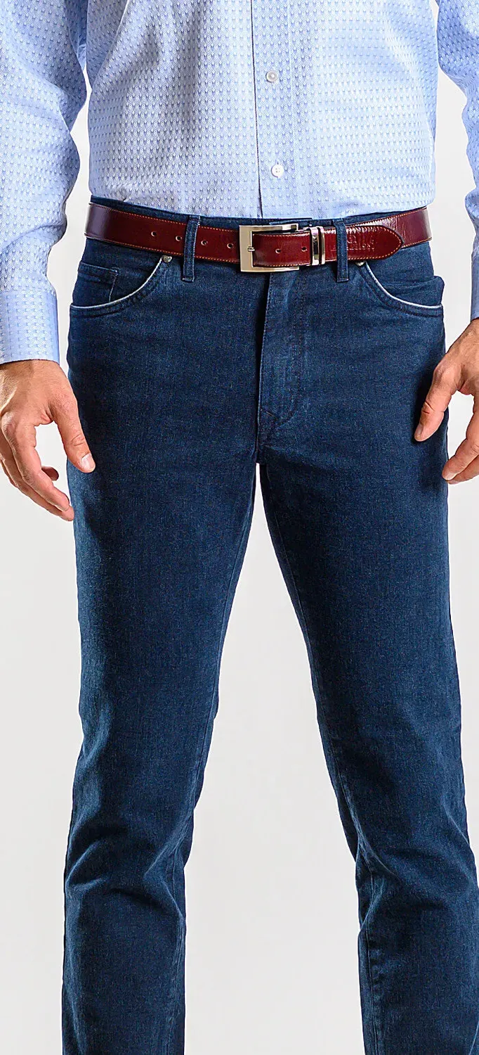 Alain Delon jeans slim blu scuro elasticizzato