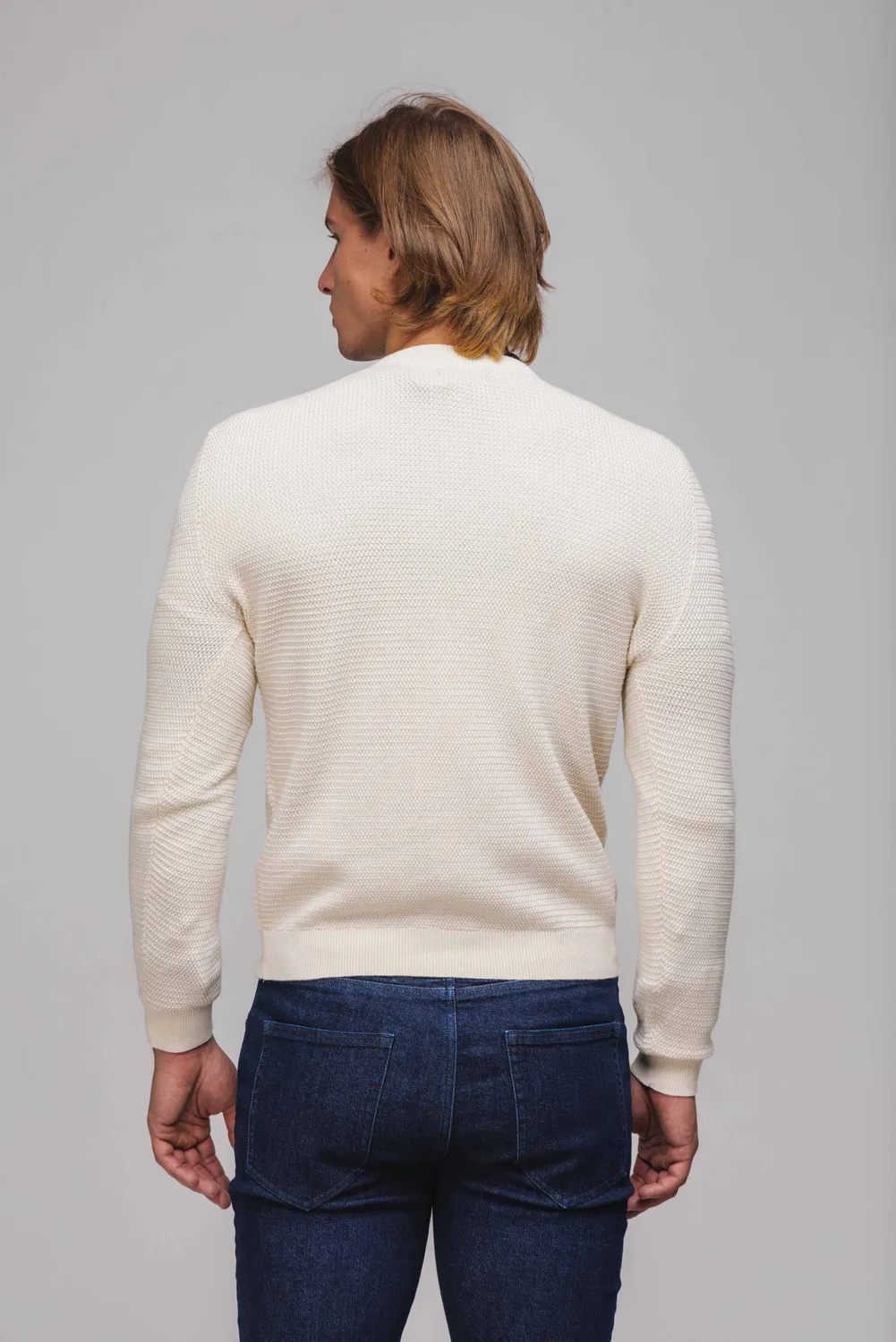 Alain Delon Pullover Beige Scollo V Cotone Uomo