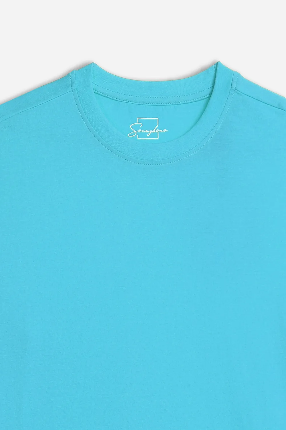 Sonny Bono t-shirt girocollo basic turchese leggera