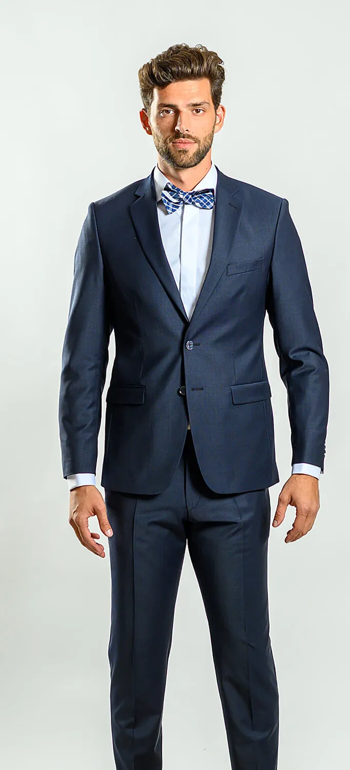Alain Delon abito blu navy slim fit elasticizzato XL