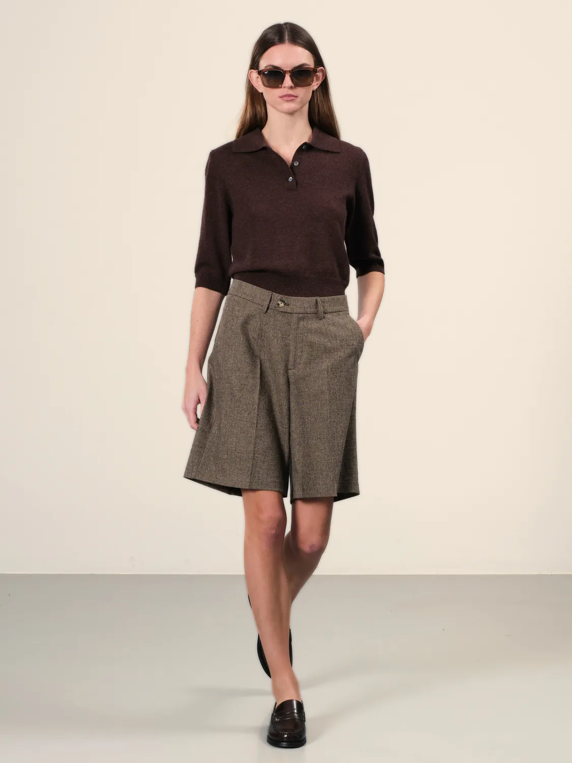 Sand Menswear Damir 5659 polo lana merino marrone donna