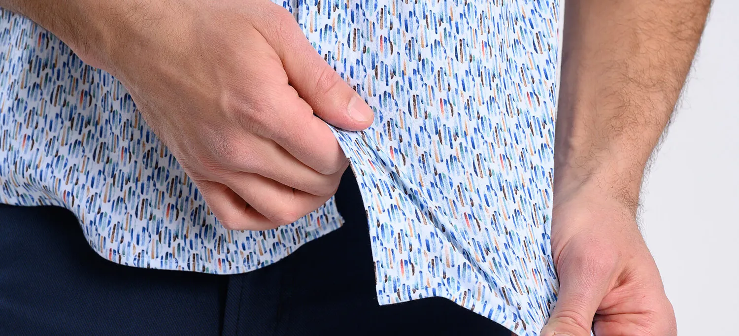 Alain Delon camicia manica corta stretch fantasia