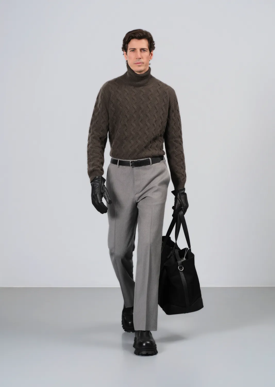 Sand Craig Retro 2614 pantalone flanella grigio perla