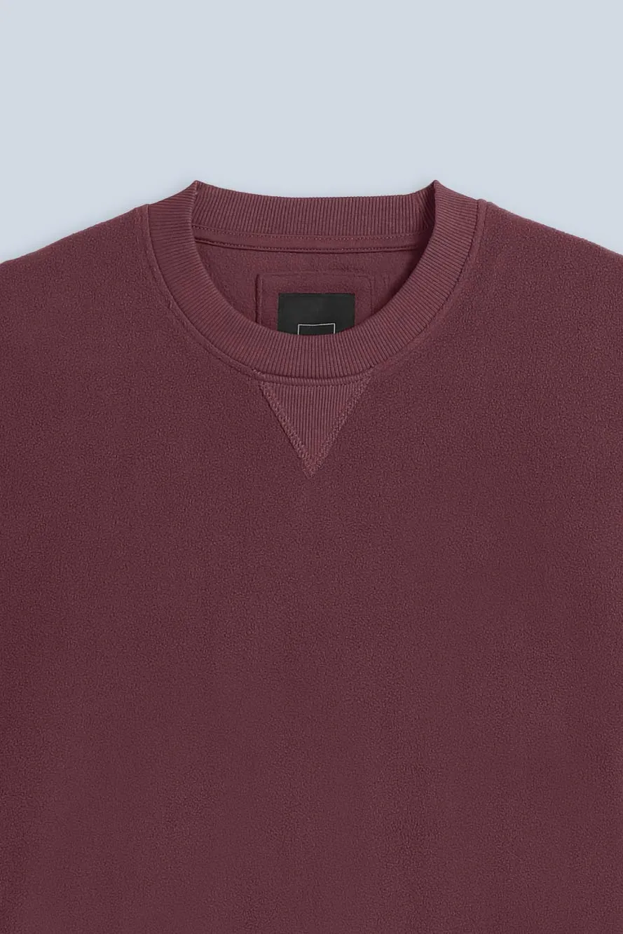 Sonny Bono Pile Felpa Bordeaux Fianchi in Costina