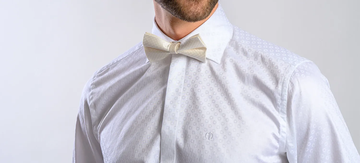 Alain Delon camicia bianca Extra Slim Fit fantasia cotone