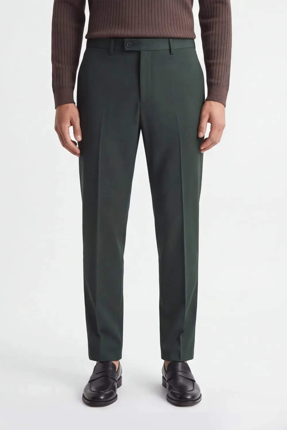 Sonny Bono Pantalone da Abito Verdone Elasticizzato
