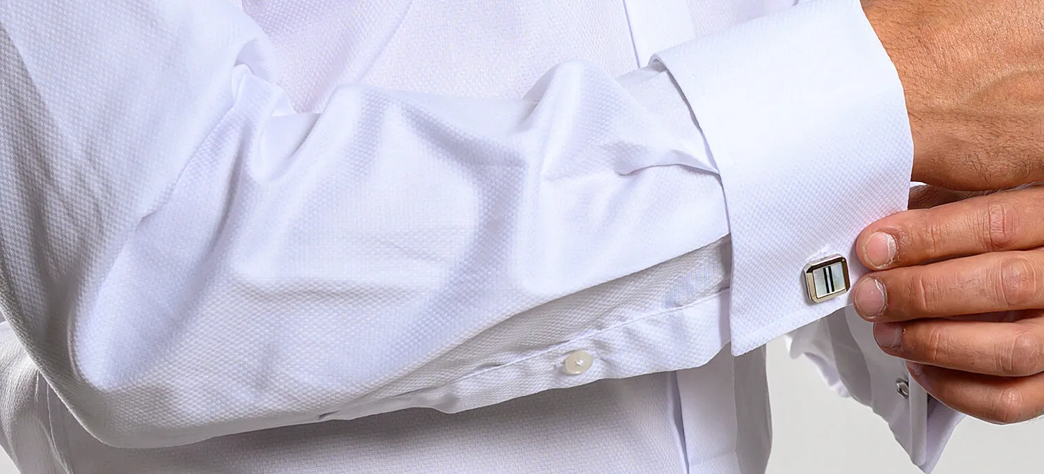 Alain Delon Slim Fit camicia bianca cotone