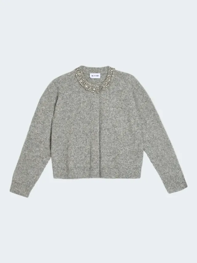 Sand Menswear Aluna cardigan cashmere grigio perla