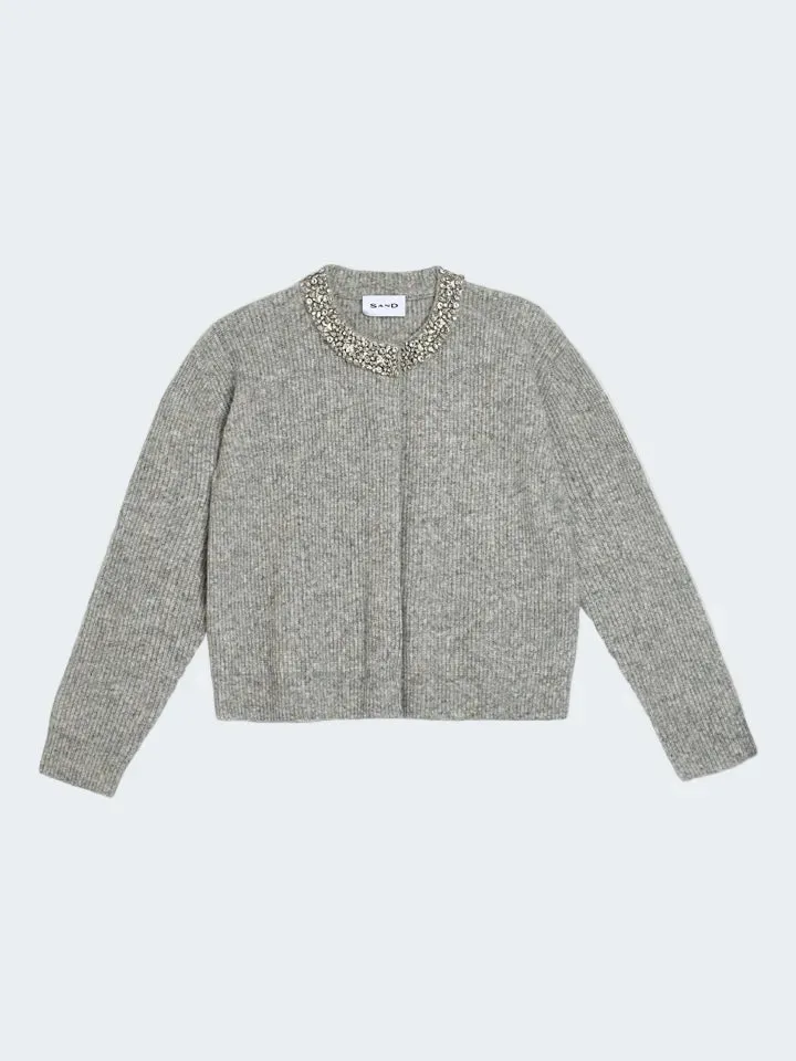 Sand Menswear Aluna cardigan cashmere grigio perla