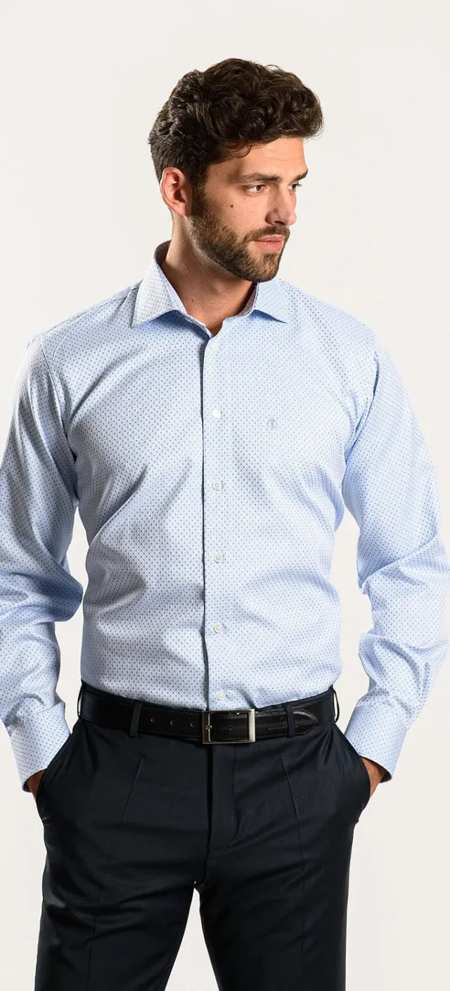 Alain Delon Limited Edition camicia slim fit blu 41 cotone