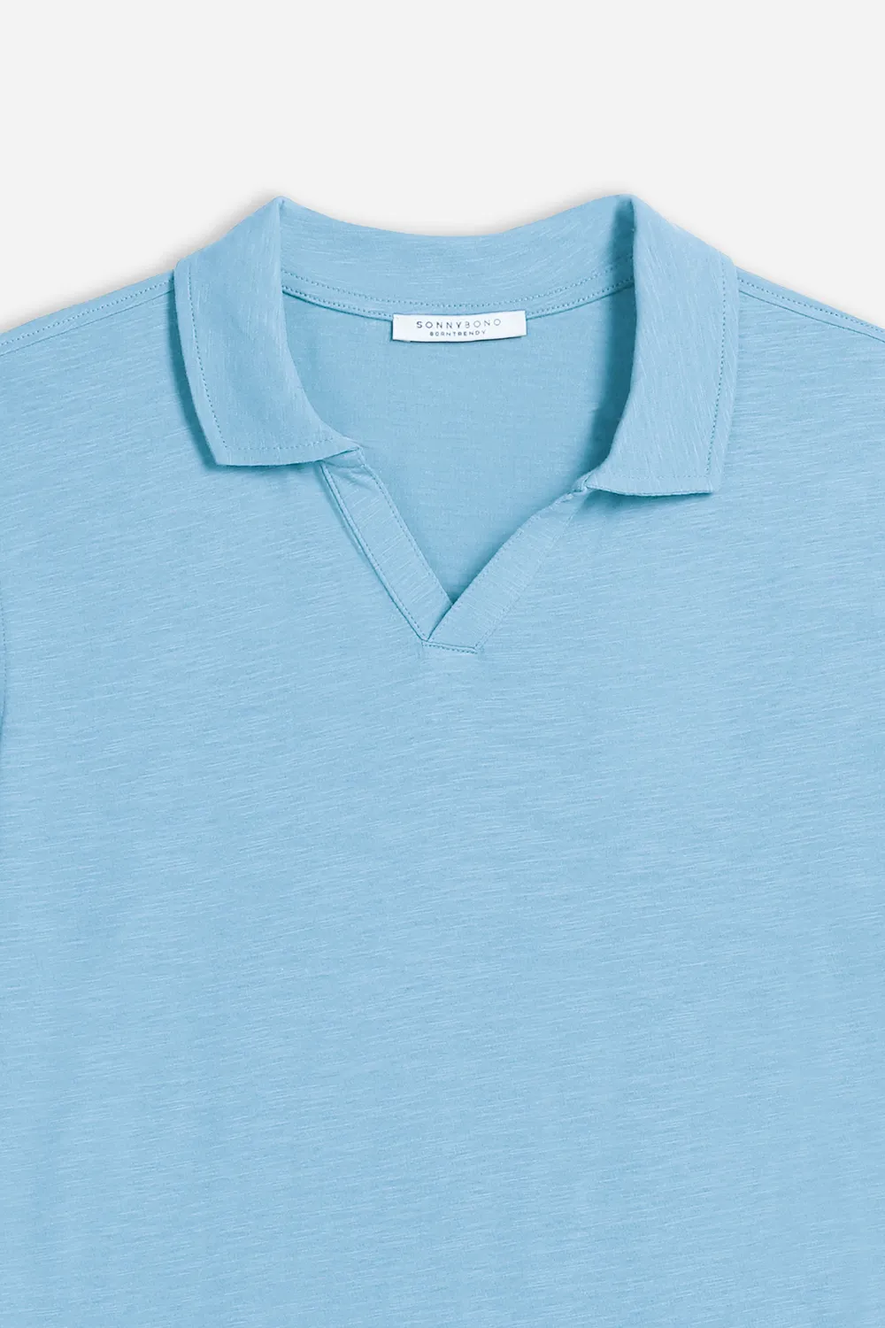 Sonny Bono polo slub collo derby celeste cotone