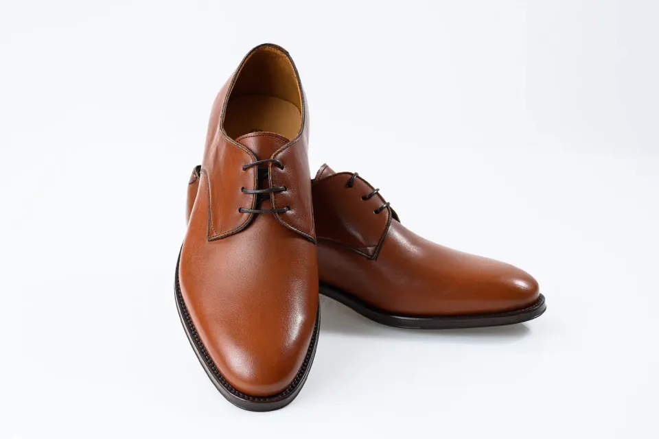 Alain Delon scarpe derby marroni pelle vitello Blake