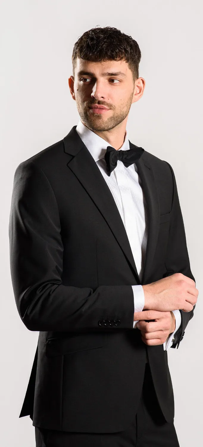 Alain Delon Abito Nero Slim Fit Antipiega