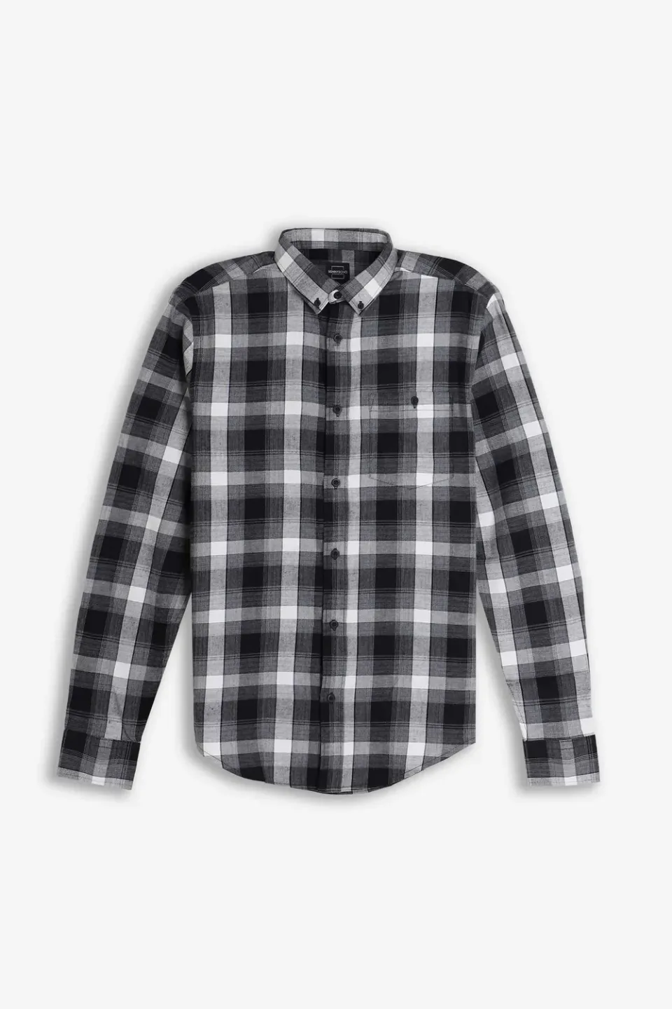 Sonny Bono Camicia Quadri Flanella Nero Uomo Morbida