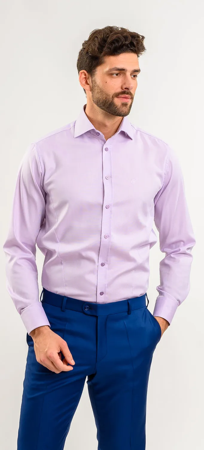 Alain Delon camicia lilla extra slim fit Getzner