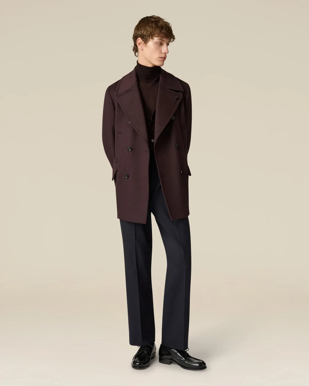 Lardini Le Origini Pantalone Piega Blu Herringbone
