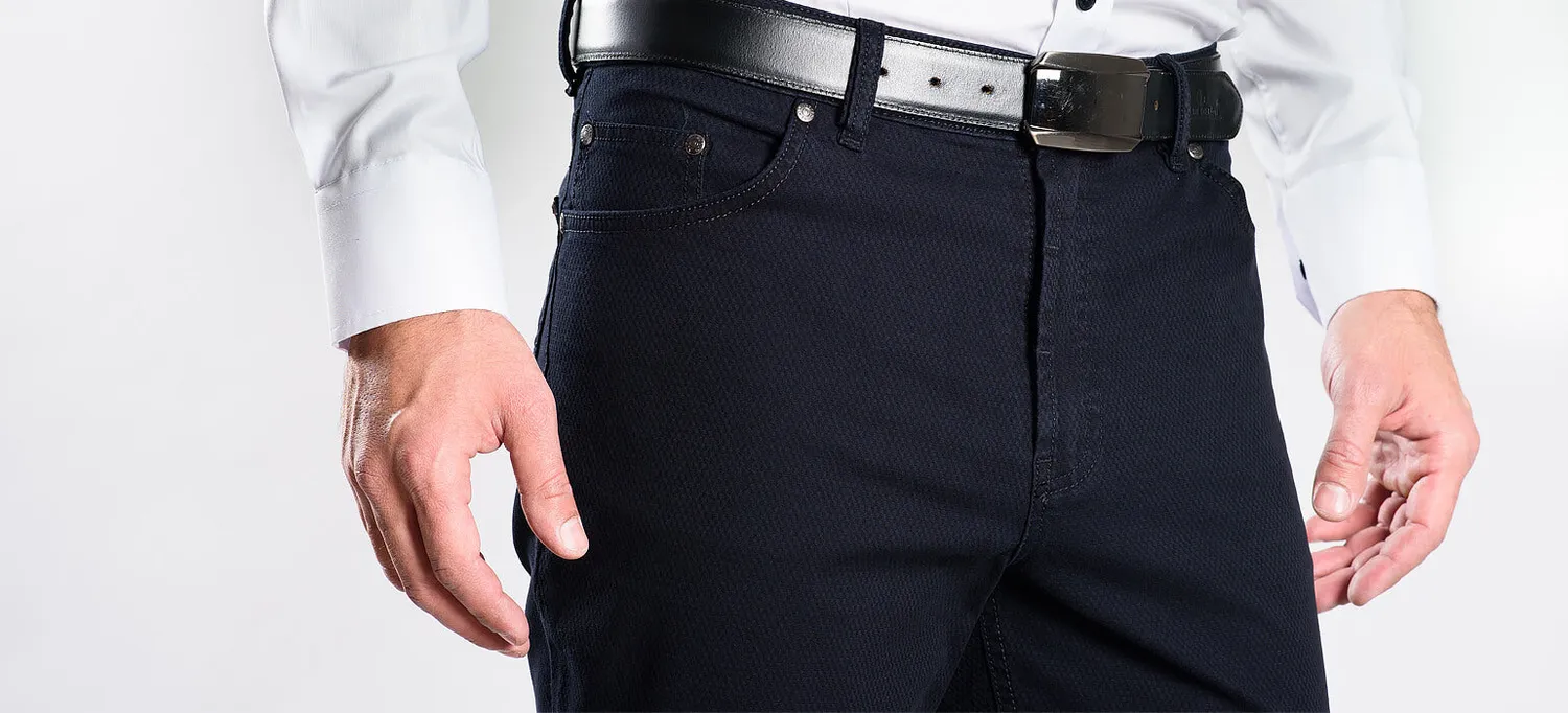 Alain Delon pantalone casual blu scuro slim fit cotone