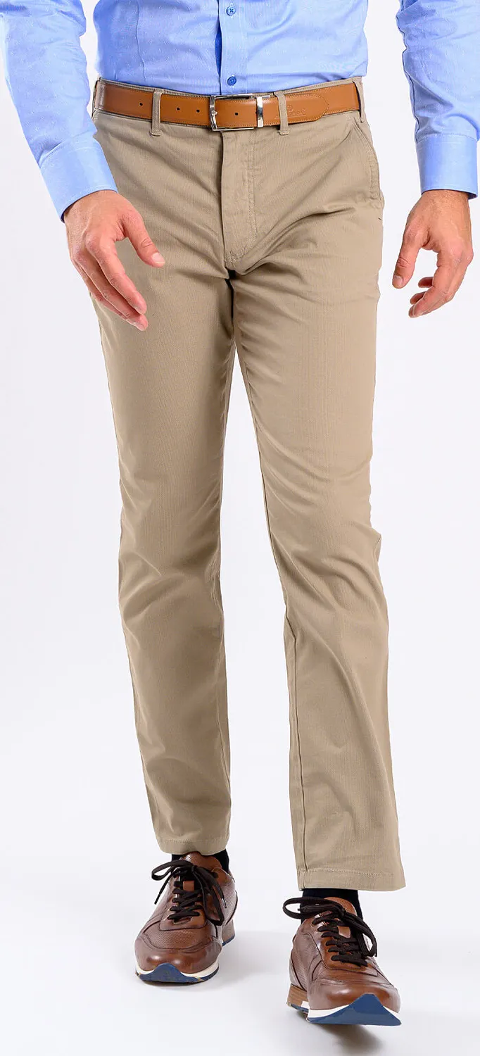 Alain Delon pantalone chino beige slim fit cotone