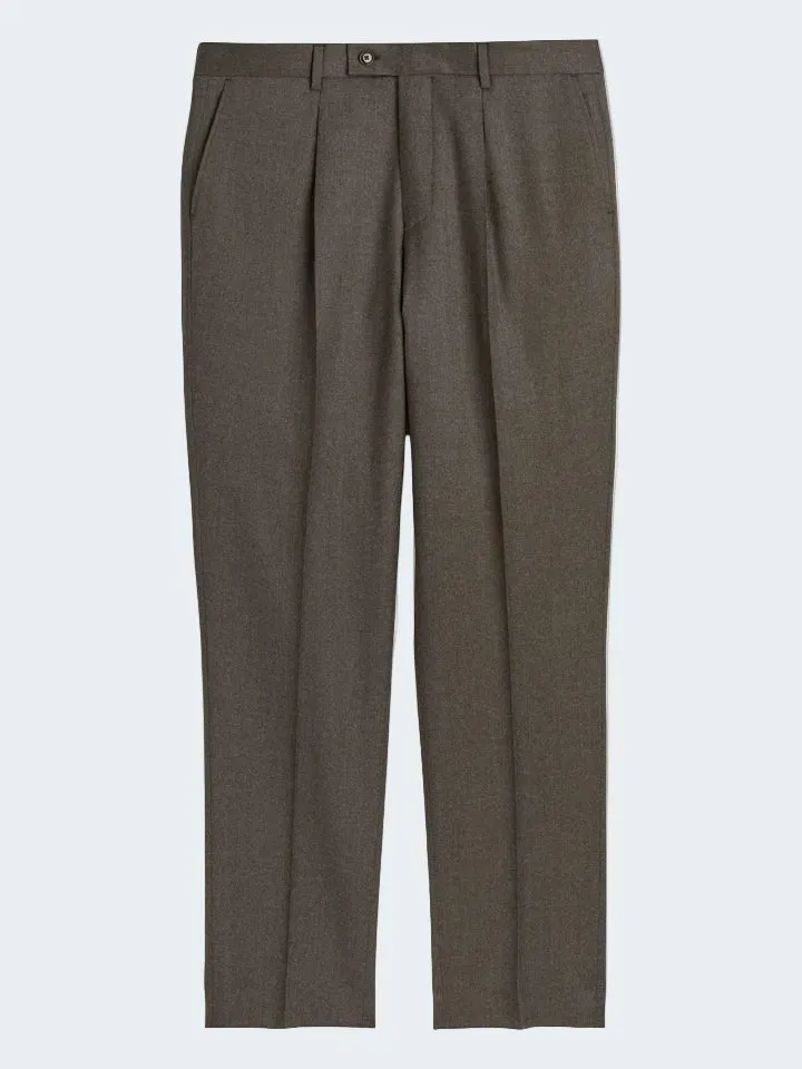 Sand Menswear Mark N pantalone flanella marrone stretch regolare
