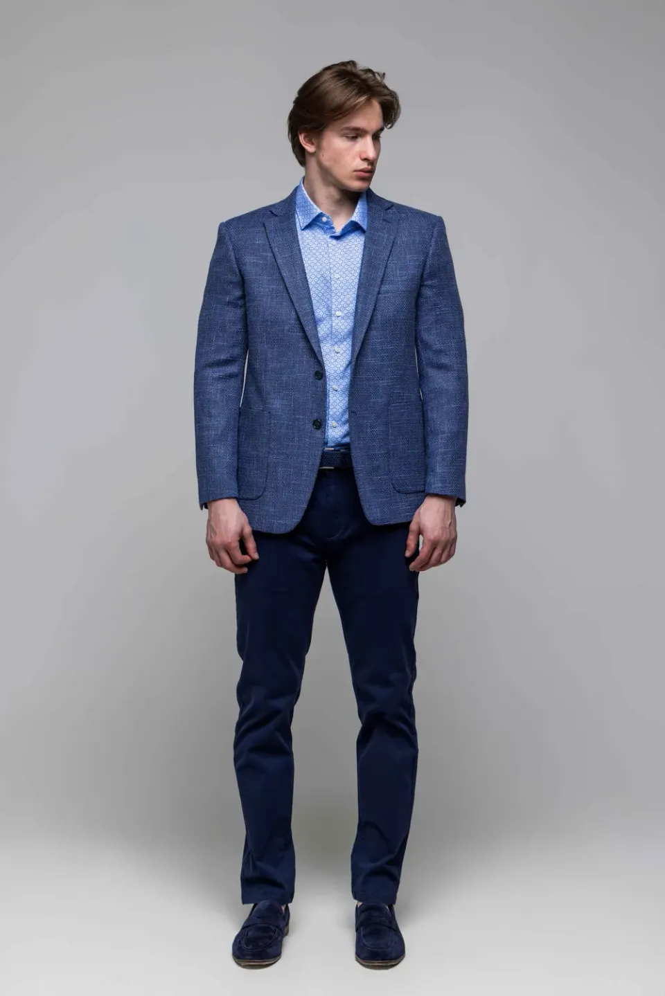 Alain Delon Blazer Slim Fit Estivo Blu Mezza Fodera