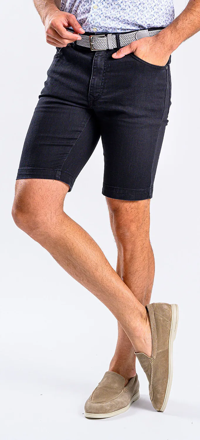 Alain Delon short jeans nero slim fit 35/32 cotone