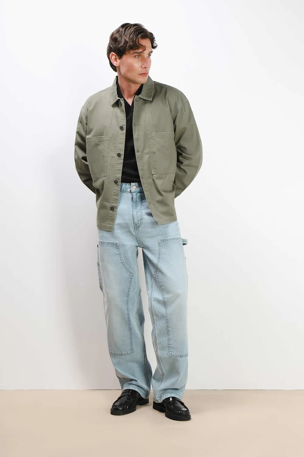 Sonny Bono Overshirt Doppia Tasca Giacca Cotone Verde Militare