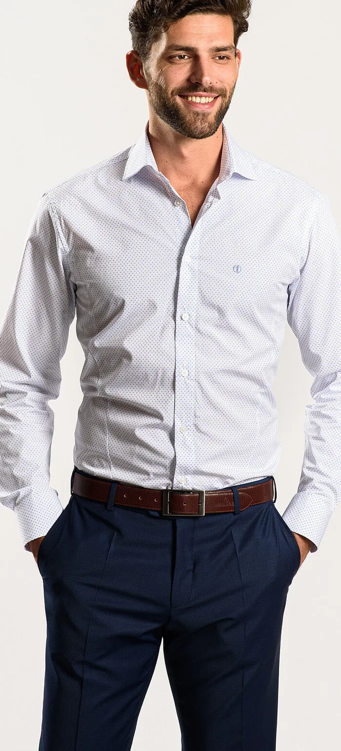 Alain Delon camicia bianca basic extra slim fantasia