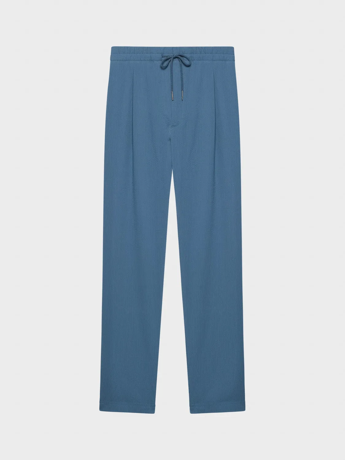 Caruso pantalone jogger seersucker cotone azzurro
